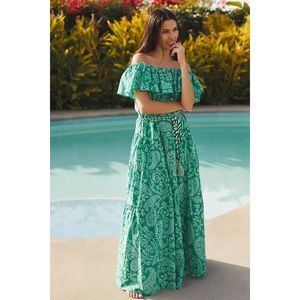 Anthropologie Ro's Garden Hannah Off-The-Shoulder Dress